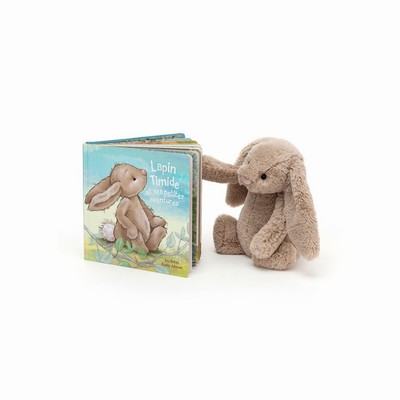 Jellycat Lapin Timide Et Ses Petites Aventures and Bashful Beige Bunny Medium USA | 93541IOFX